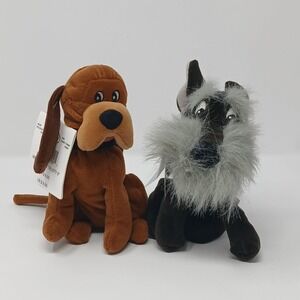 Disney Store Plush Lady & The Tramp Jock & Trusty Bloodhound Dogs Mini Bean Bags